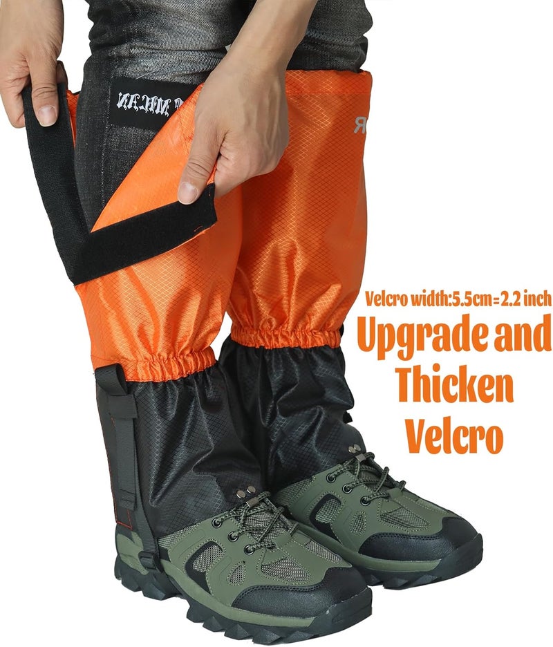 QTECLOR Men/Women Adjustable Leg Gaiters, Teen Adult Snow Shoe Gaiters for Hiking, Snowshoeing Lightweight Boot Gaiters - Image 4